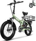 1000W Folding Electric Bike,48V 20AH Removable Battery E Bike,30+MPH,80 Miles Max Range Electric Bike for Adults,20" Fat Tire Foldable ebike,Adult Electric Bicycle for Commute Beach Snow
