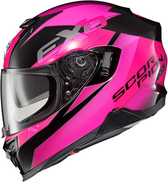 ScorpionEXO T520 Full Face Touring Motorcycle Helmet with Bluetooth Ready Speaker Pockets DOT ECE Approved Factor (Pink - X-Large)