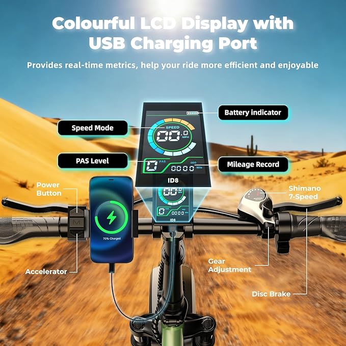 Foldable Electric Bike for Adults, 30+MPH, 48V 20Ah Removable Lithium Battery up to 80Miles, 20" Fat Tire 1000W Peak Motor Dirt Ebike Adult Electric Bicycle for Commute Beach Mountain E Bike