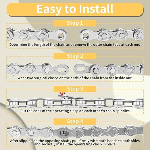 6/7/8/Speed Bike Chain,Bicycle Chain for Road Bike MTB Mountain Racing Cycling Compatible with All Major Systems,116 Links,Steel Cycling Hollow Out Chains with Quick Link