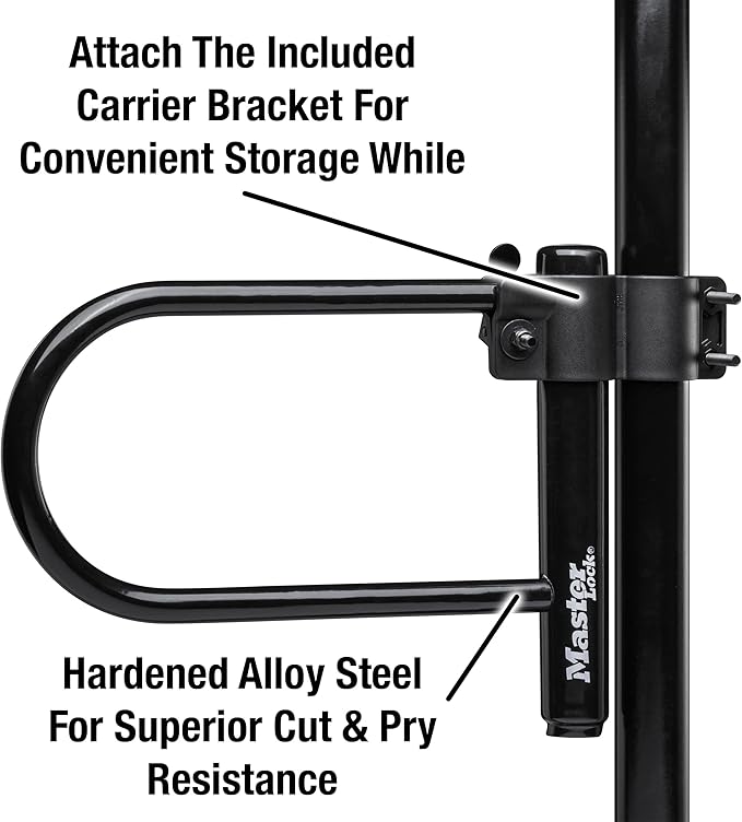 Master Lock 7.25" U Lock with Looped End Cable,(Pack of 6)