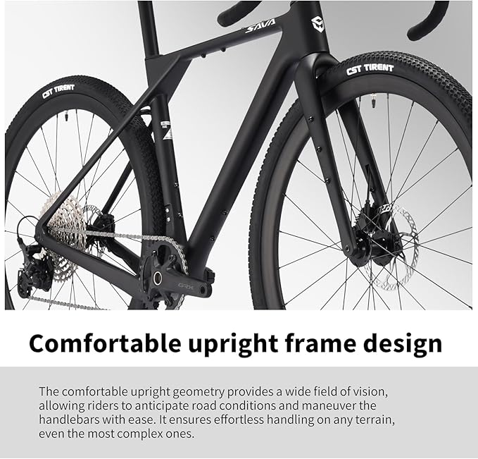 SAVADECK T800 Carbon Gravel Bike, with Shimano GRX610 12-Speed, Hydraulic Disc Brakes, 700x40c Tires for Road & Off-Road Adventure, Men's/Women's Bicycle