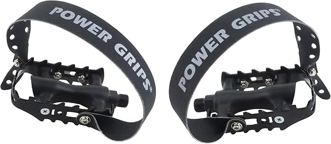 Power Grips Sport Bicycle Pedal Strap kit- Power Grips Pedal Straps Attached to 9/16" Pedals for Increased Pedal Stroke Power (no Assembly Required)