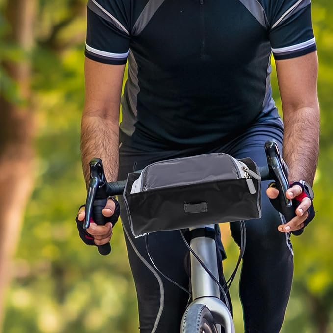 Waterproof Cycling Bike Handlebar Bag with Touchscreen Window, Versatile Outdoor Top Tube Storage Pouch, Front Frame Pack for Commuting and Riding Equipment