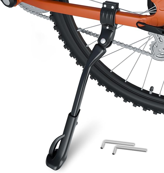 NICEDACK Bike Kickstand, Adjustable Kickstand Aluminium Alloy Bicycle Kickstand for Mountain Bike/700 Road Bike/BMX/MTB 26'' 27.5'' 28 29 inches Adults Bike