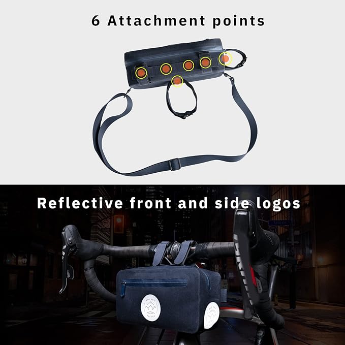 Bike Handlebar Bag | Bicycle Front Bag | Bike Frame Bag | Shoulder Bag | Waterproof Lightweight Storage for Biking, Cycling, and Scooters | Designer Bike Accessories and Mountain Bike Accessories