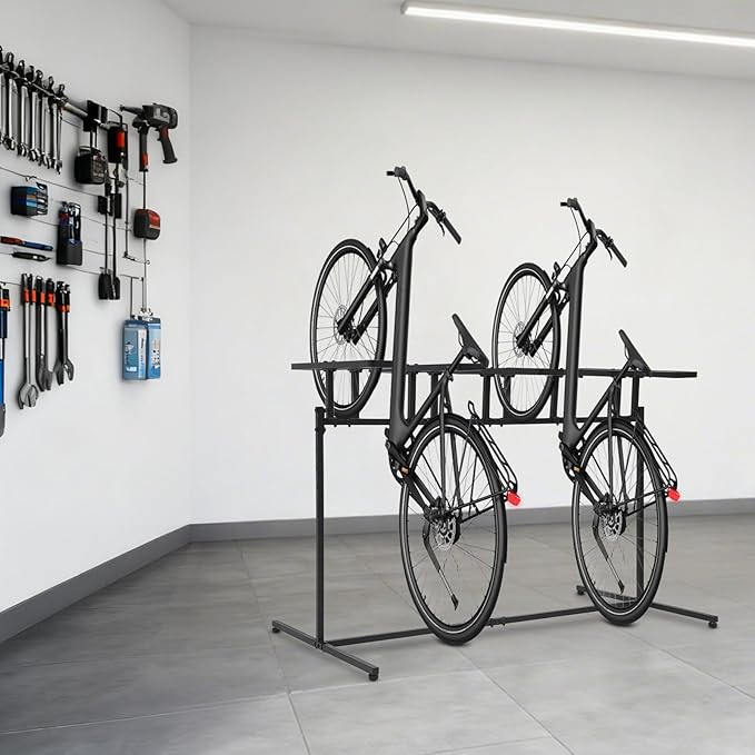 Heavy Duty Bike Stand for Indoor Riding & Outdoor Storage – 5-Slot Freestanding Bicycle Parking Rack with Adjustable Height, Iron Construction, Max Load 220 lbs for Garage, Basement, Park