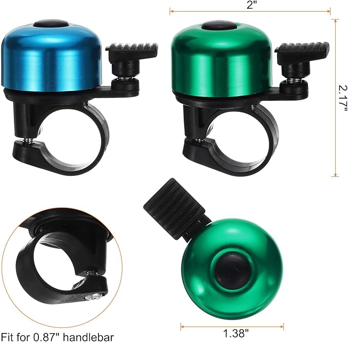 HARFINGTON Bike Bell Mini Bicycle Bell with Loud Crisp Clear Sound Bike Ring Bell Aluminum Bike Accessories