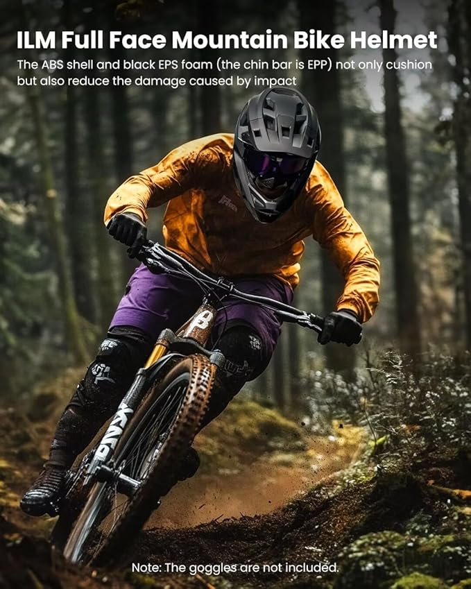 ILM Adult Mountain Bike Helmet Men & Women Full Face Lightweight BMX MTB Helmet ASTM CPSC CE Certified Cycling Helmet Model ZL-B068