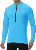 Spotti Men's Cycling Bike Jersey Long Sleeve with 3 Rear Pockets - Moisture Wicking, Breathable, Quick Dry Biking Shirt