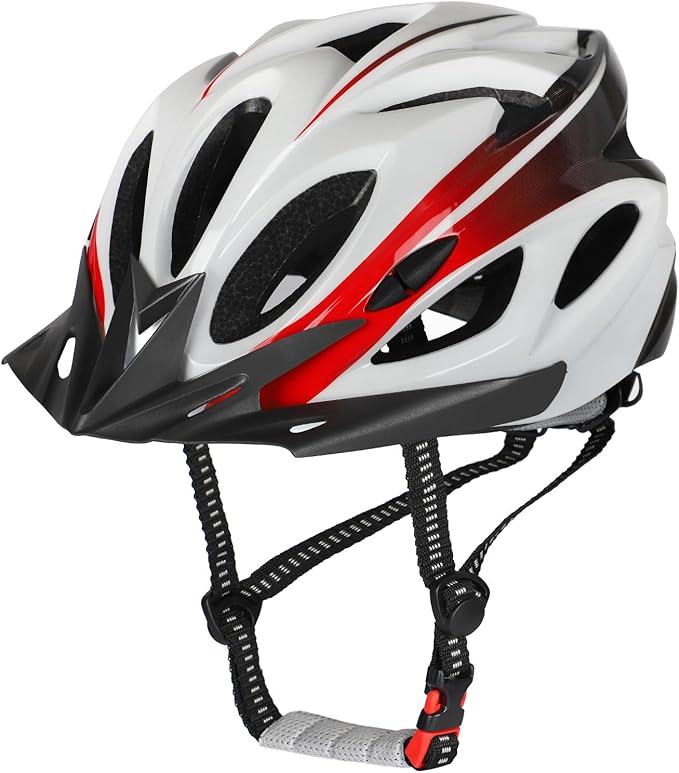 Adult Bike Helmet for Commuting and Cycling, Bicycle Helmet with Rechargeable Rear LED Light & Magnetic Goggles & Removable Sun Visor, Mountain and Road Bicycle Helmets for Men and Women 3 in 1