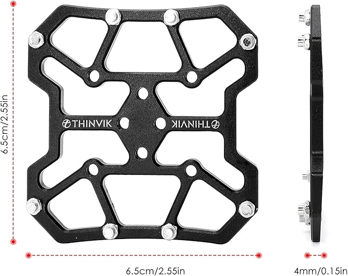 Thinvik Bike Clipless Pedal Platform Adapters Compatible with Shimano SPD-SL/SPD,Look Keo/Delta,Peloton Bike Pedals and Cleats,Clipless Pedals Convert to Flat Pedals - CNC Aluminum Alloy