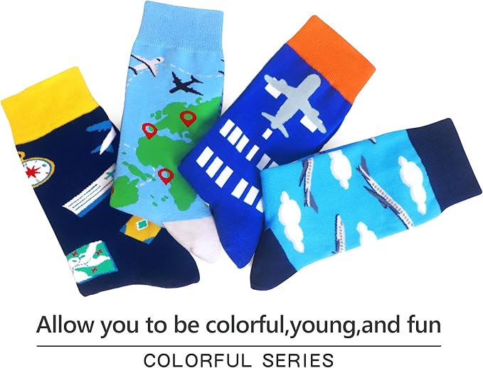 WeciBor Men's Dress Funny Crazy Colorful Novelty Combed Cotton Crew Socks 12 Pack - Size 7-10/10-13/13-15