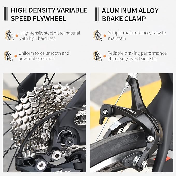 SAVADECK Carbon Road Bike, Windwar5 Carbon Fiber Frame 700C 25C Tire Racing Bicycle with Shimano 105 22 Speed Groupset Ultra-Light Bicycle for Men/Women