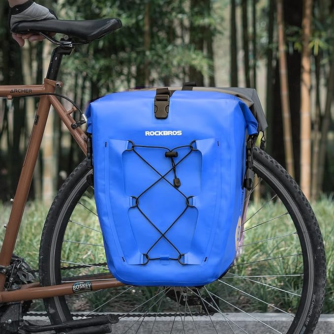 ROCKBROS Bike Panniers Waterproof Bike Rear Rack Bag Max 30L Large Capacity Bike Rear Panniers for Cycling Traveling Commuting 2 Pack