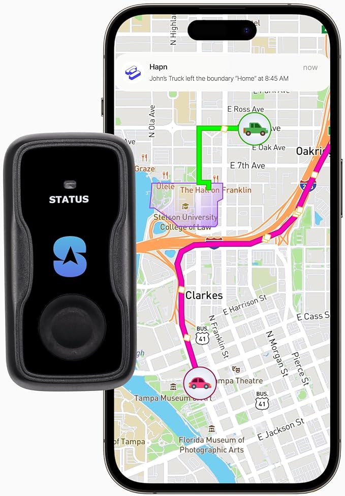 Spy Tec Atlas Mini GPS Tracker for Vehicles, Car, Kids, Seniors | Smallest Portable Real Time GPS Tracking Device | Geofencing | Emergency Button | Up to 34 Day Battery Life | Needs Subscription