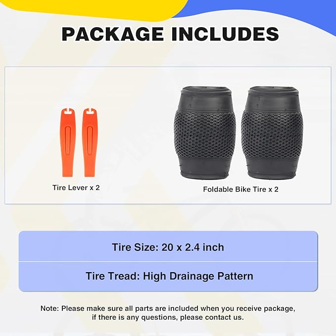 20 x 2.4 inch Bike tire Blue BMX tire 20 inch 2 Pack 20 Bike Tires,Kids Bike Tires Folding Replacement Tires Suitable for Bicycle Tires 20x2.35 20x2.4,20x2.5,3 Colors