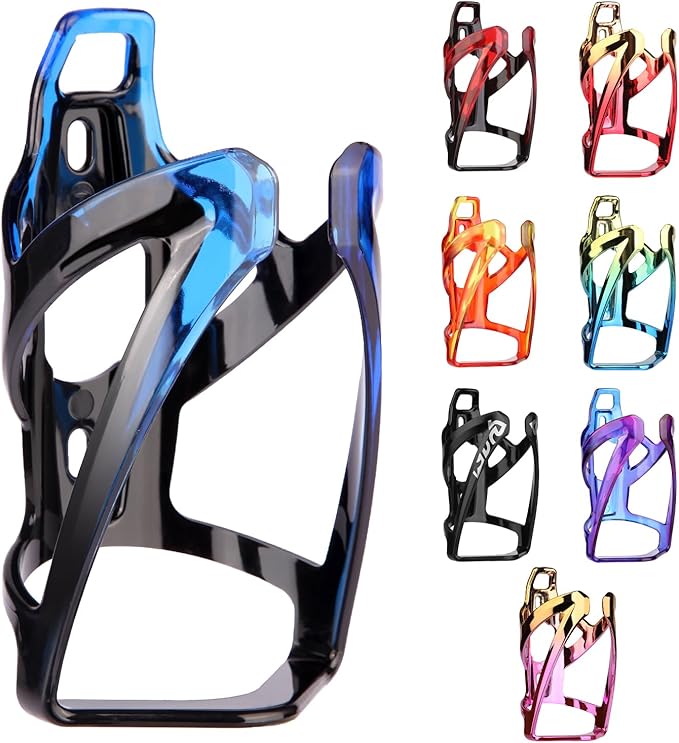 Bike Water Bottle Holder with Screws Lightweight Cycling Bicycle Water Bottle Holder for Road, Mountain Bike (Black Blue)