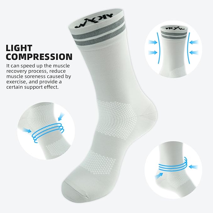 YKYWBIKE Cycling Socks for Men Women-Athletic Crew Bike Socks,Compression Biking Socks for Men Cycling,MTB Riding Socks