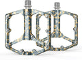 Road/Mountain Bike Pedals - 3 Bearings Bicycle Pedals - 9/16” CNC Machined Flat Pedals with Removable Anti-Skid Nails