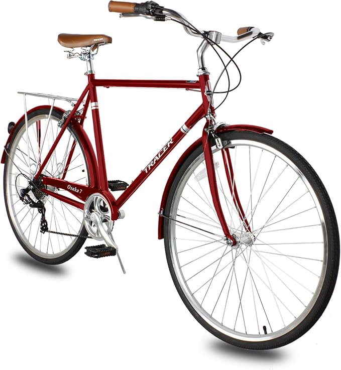 Tracer Osaka Hybrid Bikes for Women/Men,Steel Frame, 7-Speed/Inter-3 Speed, 700c Wheels,City Bike,Comfort Bike,Commuter Bike,Womens Bike Multiple Color