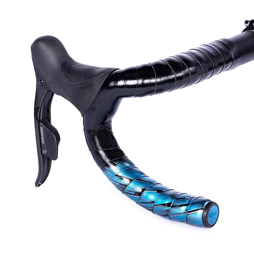 GUEE SL Speed Road Bike Handlebar Tape – Premium PU Leather, Microtex Structure, Shock-Absorbing Foam, Ultra-Light 30g, Anti-Slip Racing Grip (2 Rolls, Plasma Blue)