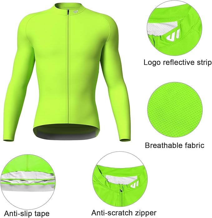 Lo.gas Cycling Jersey Men Short Sleeve, Road Bike Jerseys Full Zipper with Pockets, Bicycle Clothing Breathable Quick Dry