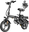Foldable Electric Bike for Adults and Teens, 750W Peak Motor Ebike, 14" Folding E-Bike with 20 MPH, 30-35 Miles PAS Range, Electric Bicycle with 48V Removable Battery