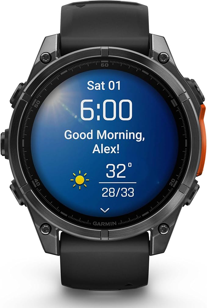PlayBetter Garmin Fenix 8 AMOLED (47mm, Slate Gray/Black) Multisport GPS Smartwatch Bundle - 1.4” Touchscreen, Built-in LED Flashlight Wireless Running Earbuds
