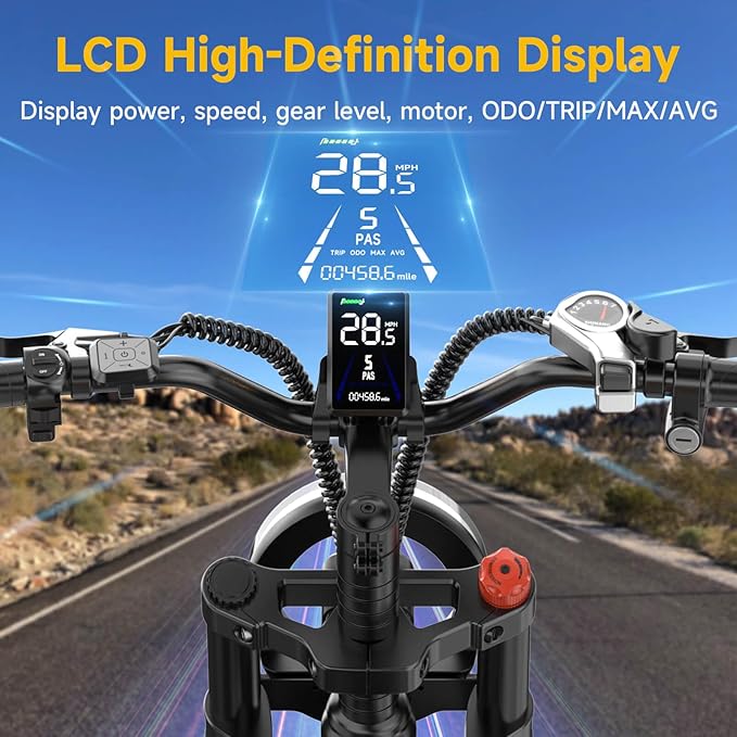 Electric Bike for Adults - 16/20 Inch Fat Tire Ebike, 750W/Peak 1500W Motor Ebike, 48V15.6AH Detachable Battery, 4 Riding Modes Electric Dirt Bike
