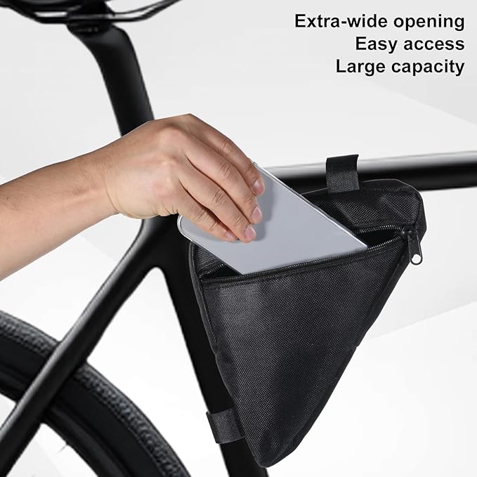 Bike Frame Storage Bag, Bicycle Pouch Bike Triangle Pouch Bikes Tool Bag Bicycle Storage Bags Mountain Bikes Phone Bags Lightweight Cycling Tool Accessories (Black)