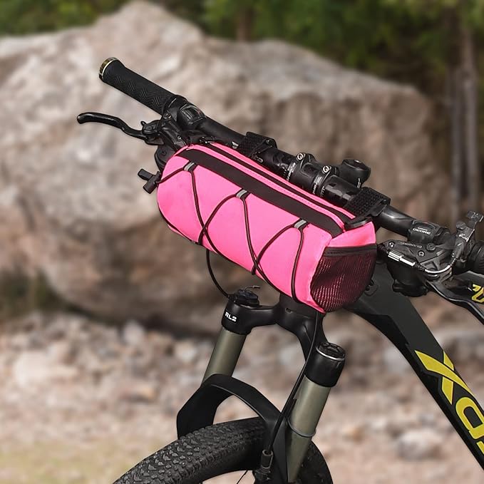 KOSIBATE Bike Handlebar Bag,Bicycle Handlebar bag,Bike Frame Bag with Shoulder Strap,Bicycle Front Bag Fram Storage Roll Bag Mountain Road Bikes Bicycle Accessories, Bike Pouch for Bicycle (