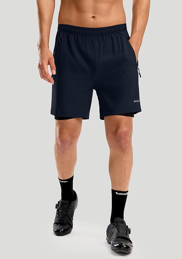 Bikewa Men's Mountain Bike Shorts 3D Padded Loose-fit Riding Biking Cycling Bicycle Biker Shorts for Men Zipper Pockets