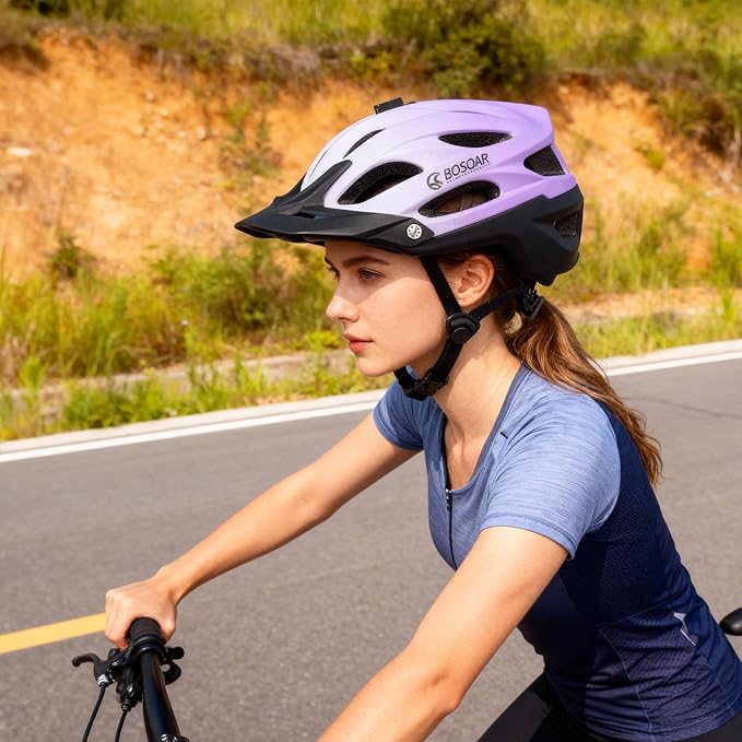 Mountain Bike Helmet,Adult Cycling Helmet with Camera Mount and Detachable Visor for Men Women Youth,Suggested Fit 55-61 Cm