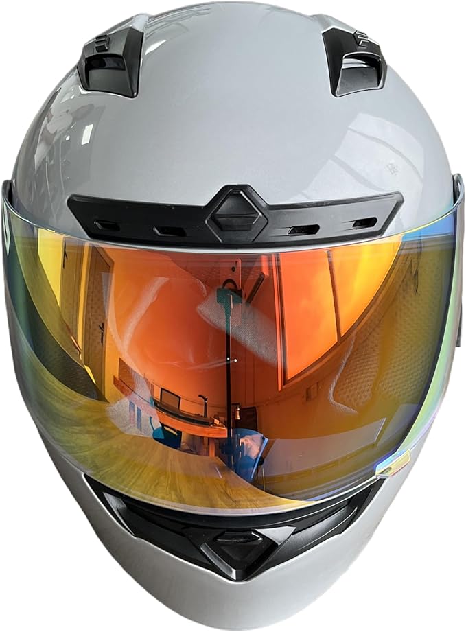 Qualifier DLX Helmet Visor,UV Protection Motorcycle Helmet Face Shield Compatible with Bell Qualifier DLX Mips/Qualifier/Star/Vortex/RS-1/RS-2/Revolver (Revo Clear Red)