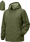 Men's Rain Jacket Waterproof Windbreaker Raincoat Cycling Running Hiking Golf Travel Gear Hood Lightweight Packable