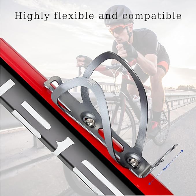 Bicycle Water Bottle Holder, Bike Water Bottle Holder Aluminum Alloy, Universal Bike Water Bottle Cage for Road, Mountain and Gravel Bikes (Titanium)
