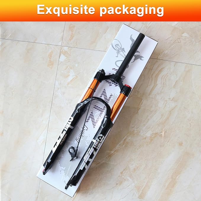 ZTZ 26/27.5/29 inch MTB Air Suspension Fork,120mm Travel, Rebound Adjustment,1 1/8 Straight Tube, QR 9mm*100mm, Manual/Remote Lockout, Ultralight Front Fork for XC/AM Mountain Bike