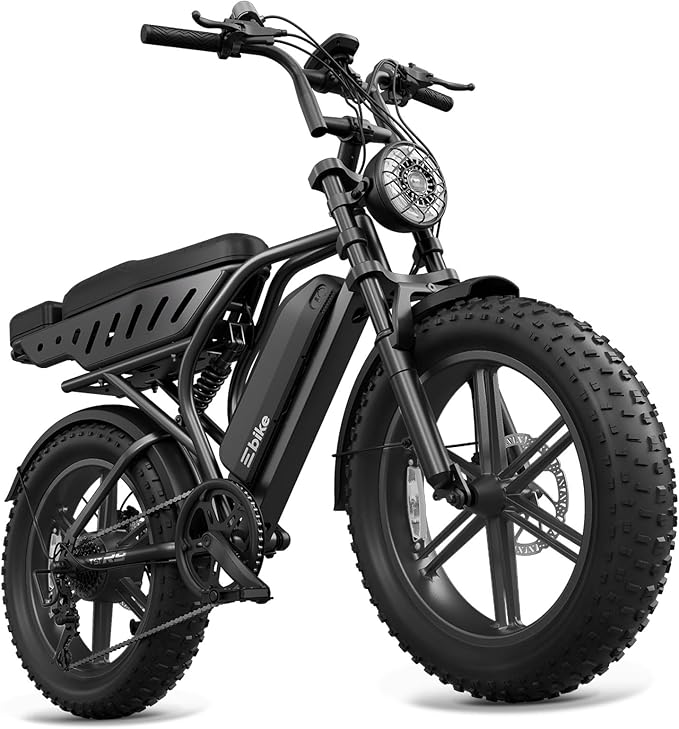 TST Electric Bike for Adults, 1500W Peak Motor Ebike with 48V 15Ah Built-in Battery, 60 Miles Range 28 MPH Electric Bike, 20" Fat Tire E Bike with 7 Speed