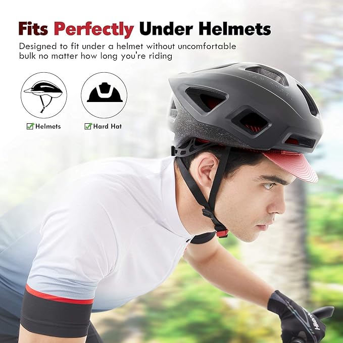 Hikenture Cycling Cap,Cooling Skull Cap Bike Hat with Sun Visor, Summer Breathable Helmet Liner Biking Cap for Men Women