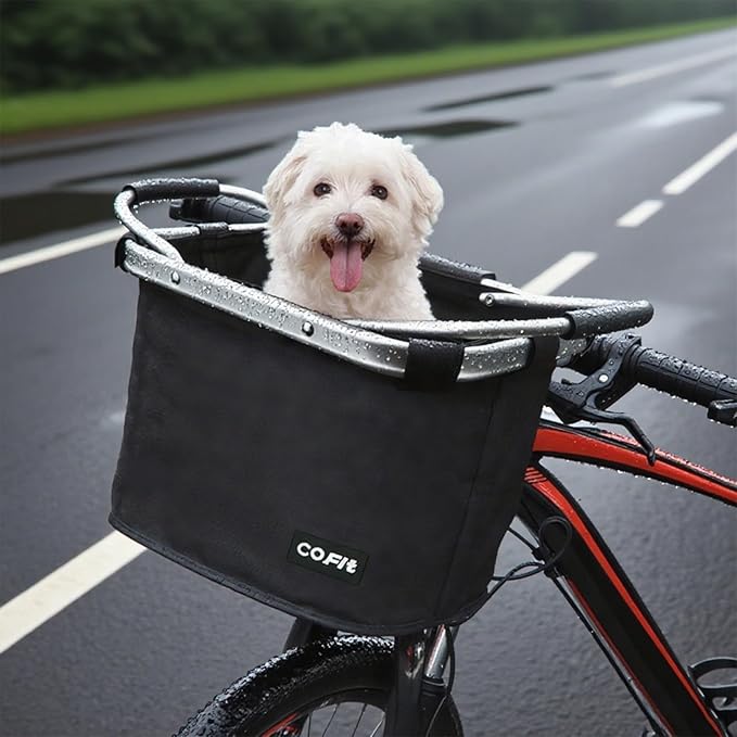 COFIT Detachable Bike Basket, Multi-Purpose Bicycle Handlebar Basket for Pet, Shopping, Commuter, Camping and Outdoor