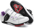Womens Cycling Shoes Compatible with Peloton Bike Clip in Ladies Indoor Cycling Road Bike Riding Biking Shoes, Pre-Installed Delta Cleats