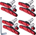 Hotop 4 Pairs Bike Brake Pads Mountain Bike Brake Pads with Hex Nuts and Spacers v Bicycle Brake Blocks Set, 70 mm