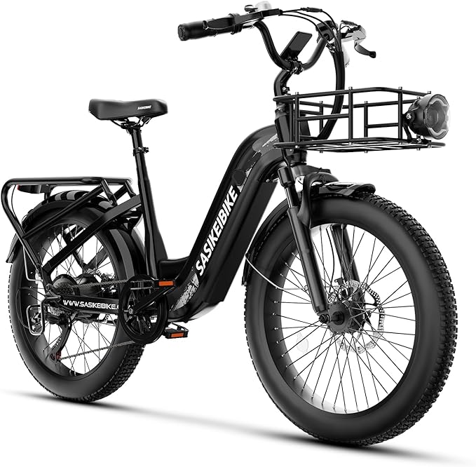 1500W Motor Electric Bike for Adults & Teenager, 48V 20AH Removable Battery Ebike, 24inch Fat Tire Electric Bicycle with 30+MPH, Step-Thru E Bike for Commuting & Mountain, Front Suspension