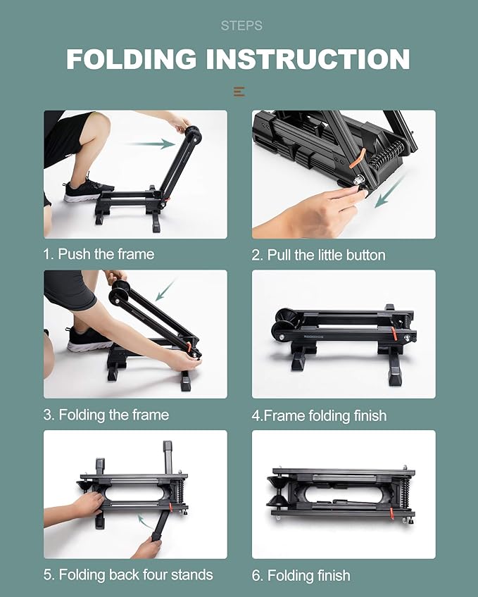 ROCKBROS Foldable Bike Stand Alloy Steel Rust-Resistant Bike Floor Stand Rack Folding Indoor Parking Wheel Holder Fit 20”-29”for Entryway, Garage, Home Bikes Parking & Storage