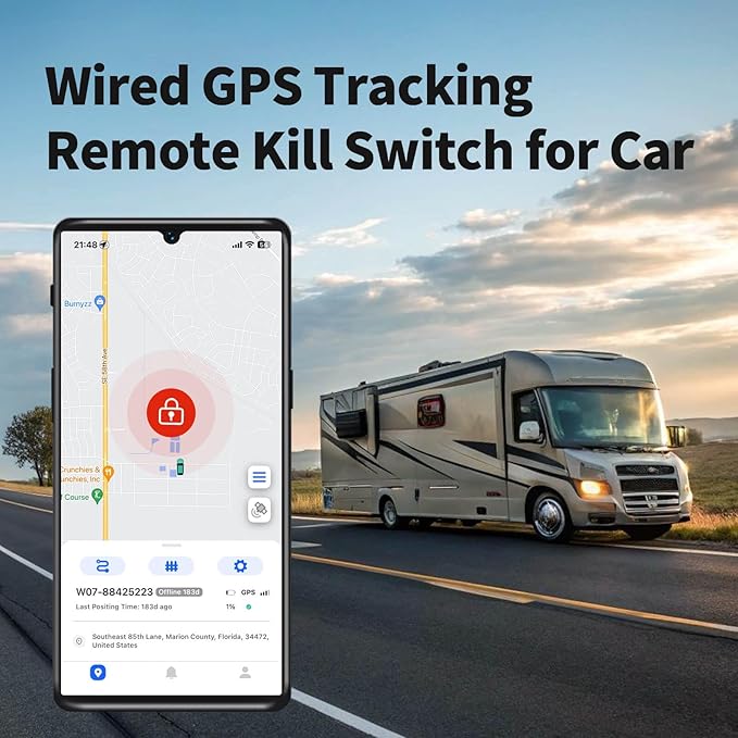 GPS Tracker for Vehicles with Kill Switch, No Monthly Fee, No Subscription, 4G SIM Card and Data Included, Trip History, GeoFence, Driving Alerts, Global Coverage, for Fleets