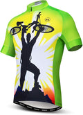 Men Cycling Jersey Skull Bike Short Sleeve Tops Quick-Dry Reflective 3-Pockets S-3XL