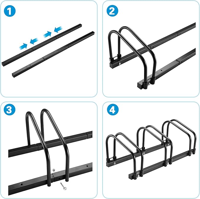 Bike Stand, 3 Bikes Rack Garage, 2.4" Width for most of Bikes