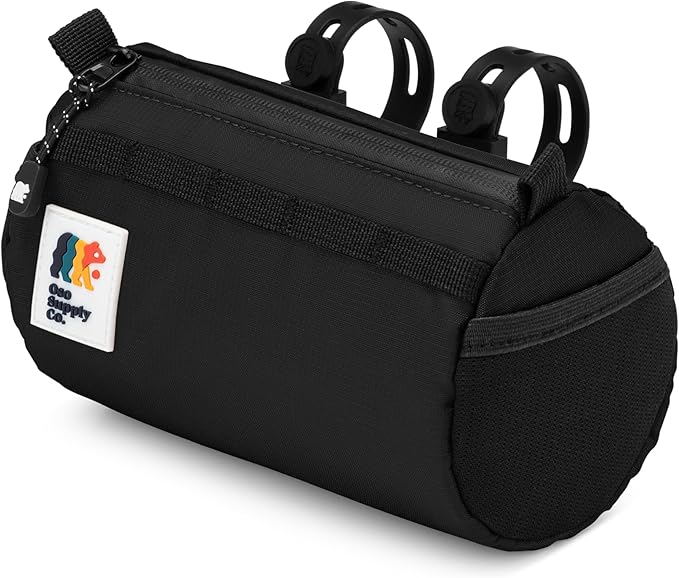 Handlebar Bike Bag – Water-Resistant Hard Shell with Quick-Access Zipper, Side Mesh Pockets, and Spacious Storage – Ideal for Cycling, Commuting, and Adventure Rides (Black)
