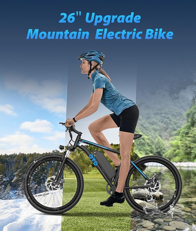28 MPH Electric Bikes for Adults 1600W Peak Motor EBike 26 inch 90 Miles Max Range Mountain Ebikes with 48V Removable Battery Electric Bicycle with Front Suspension 7 Speed E Bike